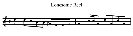 Lonesome Reel - staff notation