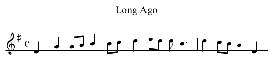 Long Ago - staff notation