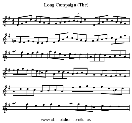 Long Campaign (The) - staff notation