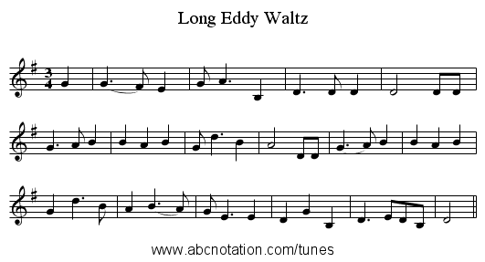Long Eddy Waltz - staff notation