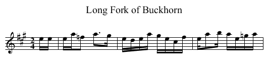 Long Fork of Buckhorn - staff notation