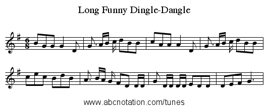 Long Funny Dingle-Dangle - staff notation