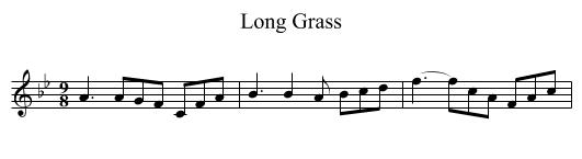 Long Grass - staff notation