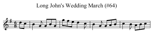 Long John's Wedding March (#64) - staff notation