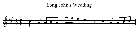 Long John's Wedding - staff notation