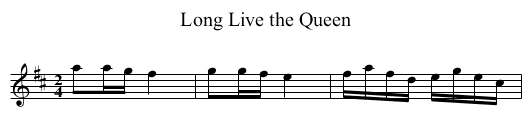 Long Live the Queen - staff notation
