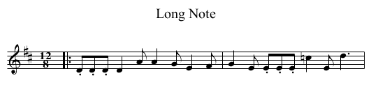 Long Note - staff notation