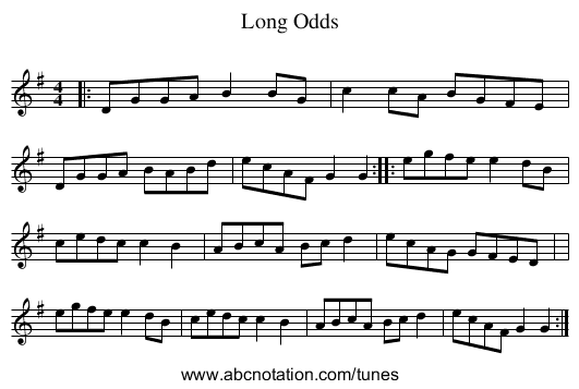 Long Odds - staff notation