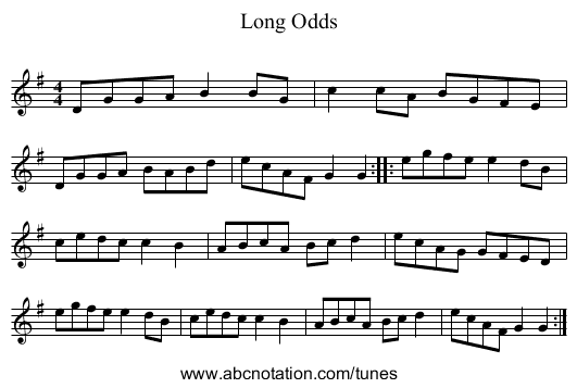 Long Odds - staff notation
