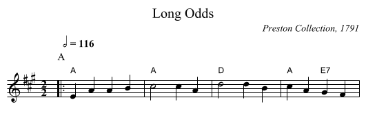 Long Odds - staff notation