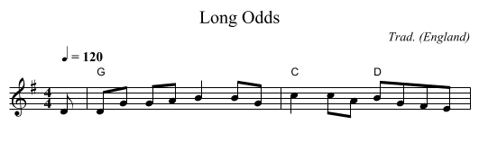 Long Odds - staff notation