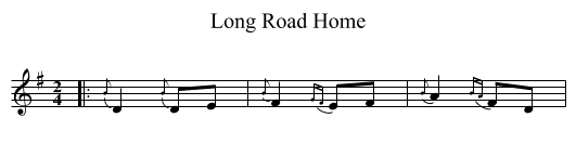 Long Road Home - staff notation