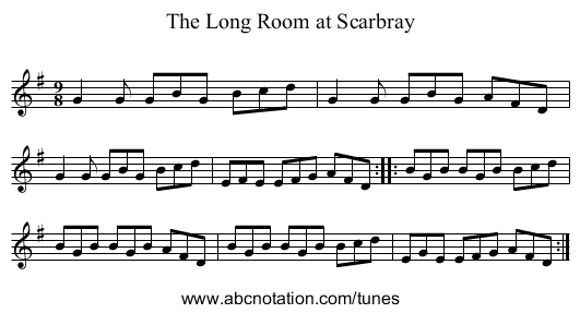 Long Room at Scarbray, The - staff notation
