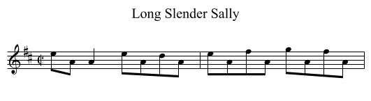 Long Slender Sally - staff notation