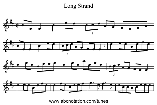 Long Strand - staff notation