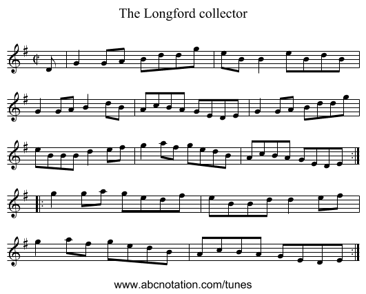 Longford collector, The - staff notation