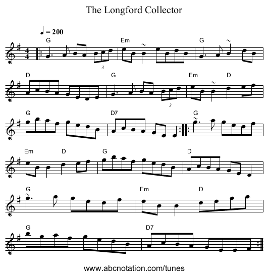 Longford Collector, The - staff notation