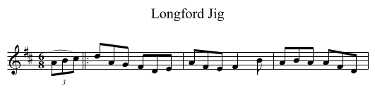 Longford Jig - staff notation