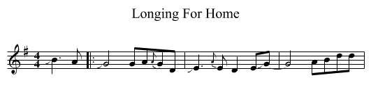 Longing For Home - staff notation