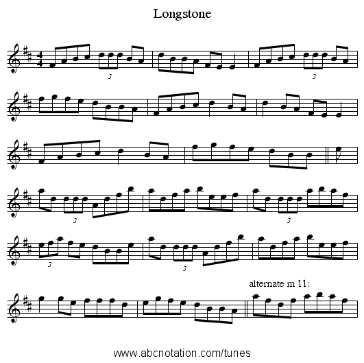 Longstone - staff notation