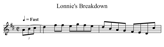 Lonnie's Breakdown - staff notation