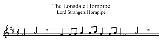 Lonsdale Hornpipe, The - staff notation