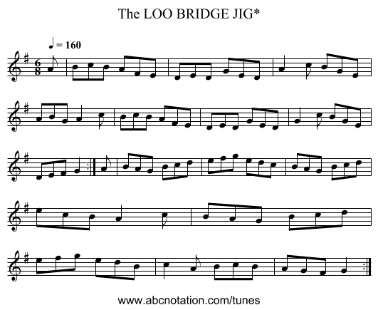 LOO BRIDGE JIG*, The - staff notation