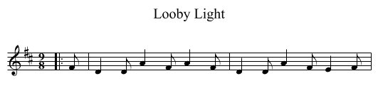 Looby Light - staff notation