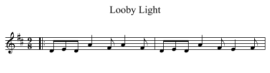 Looby Light - staff notation