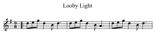 Looby Light - staff notation