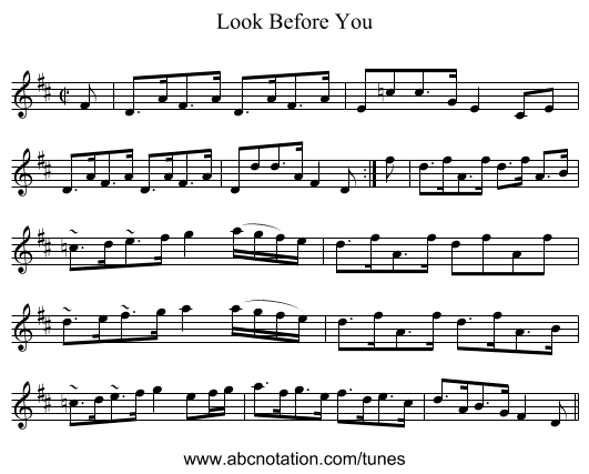 Look Before You - staff notation