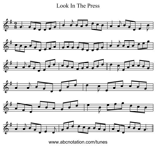 Look In The Press - staff notation