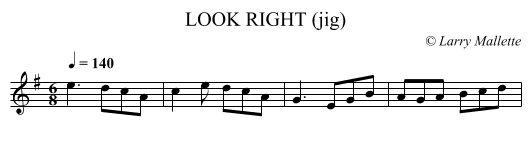 LOOK RIGHT (jig) - staff notation