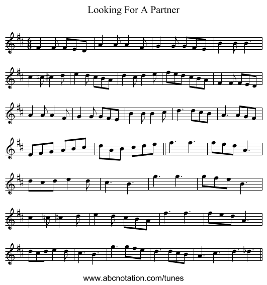 Looking For A Partner - staff notation