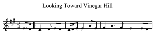 Looking Toward Vinegar Hill - staff notation