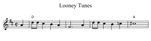 Looney Tunes - staff notation