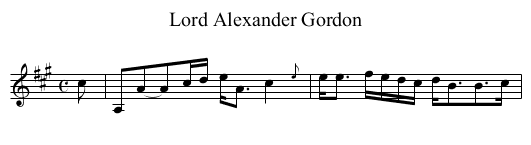 Lord Alexander Gordon - staff notation