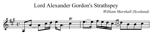 Lord Alexander Gordon's Strathspey - staff notation