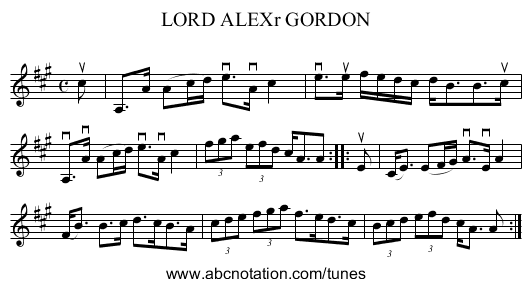 LORD ALEXr GORDON - staff notation