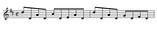 Lord Bath's Gate - staff notation