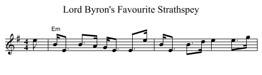 Lord Byron's Favourite Strathspey - staff notation