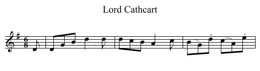 Lord Cathcart - staff notation