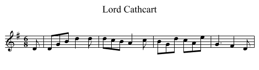 Lord Cathcart - staff notation
