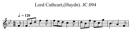 Lord Cathcart,(Haydn). JC.094 - staff notation