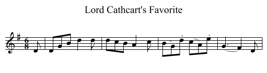 Lord Cathcart's Favorite - staff notation