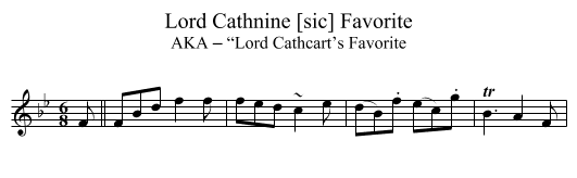 Lord Cathnine [sic] Favorite - staff notation