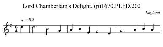 Lord Chamberlain's Delight. (p)1670.PLFD.202 - staff notation