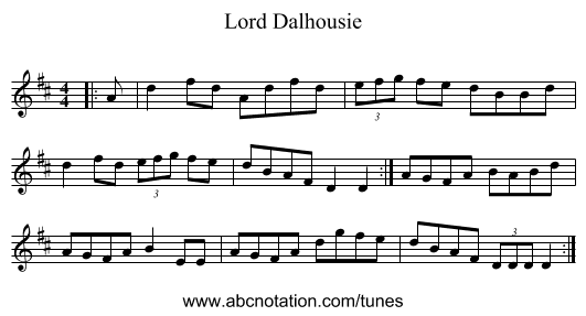 Lord Dalhousie - staff notation