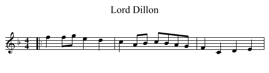 Lord Dillon - staff notation