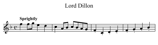 Lord Dillon - staff notation